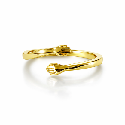 Hug Design Gold Plated Adjustable Ring