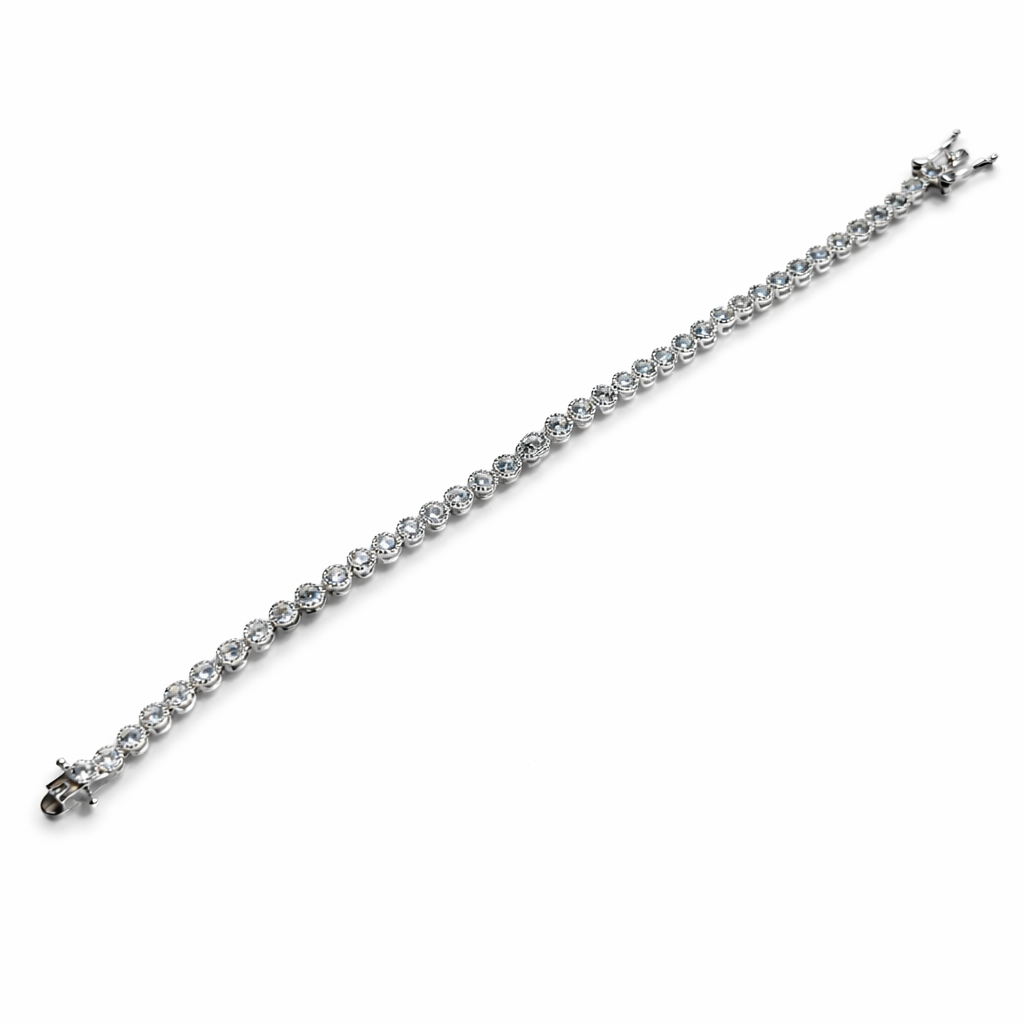 Solitaire Cubic Zirconia American Diamond Silver Plated Bracelet