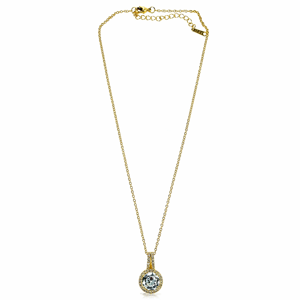 Soiltaire Cubic Zirconia American Diamond Gold Plated Anti-Tarnish Necklace