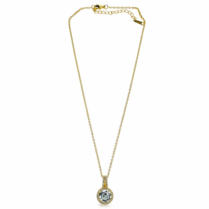 Soiltaire Cubic Zirconia American Diamond Gold Plated Anti-Tarnish Necklace