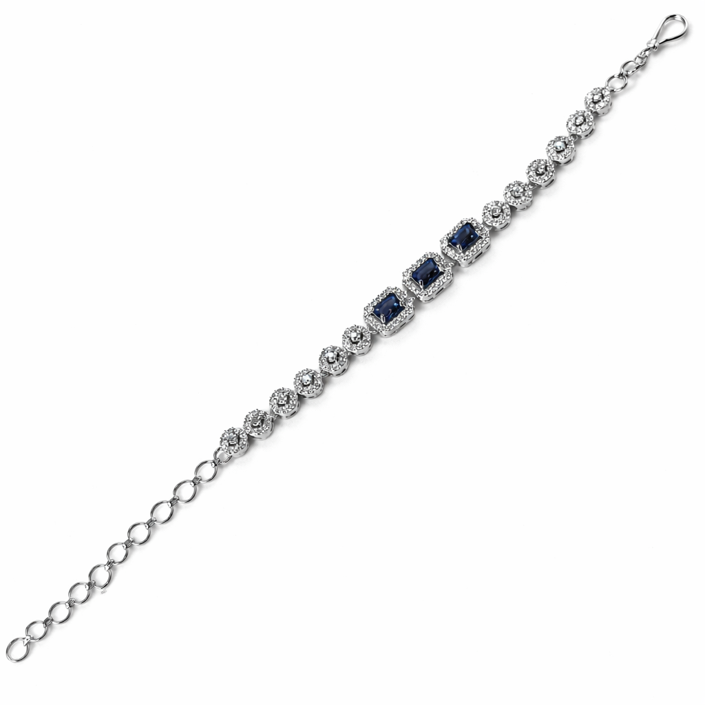 Purple Amethyst Cubic Zirconia American Diamond Silver Plated Bracelet