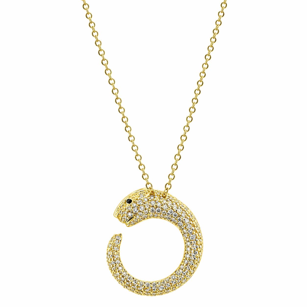 Jaguar American Diamond Gold Plated Anti-Tarnish Necklace
