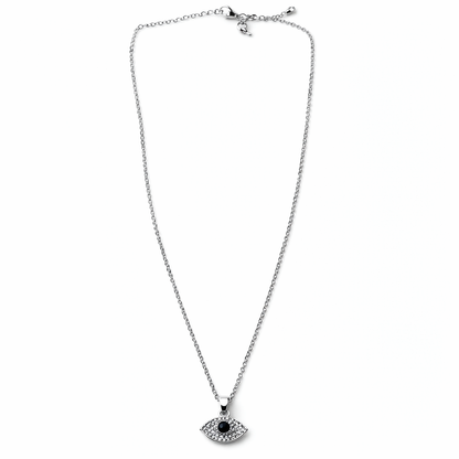 Evil Eye Design American Diamond Silver Plated Anti-Tarnish Necklace