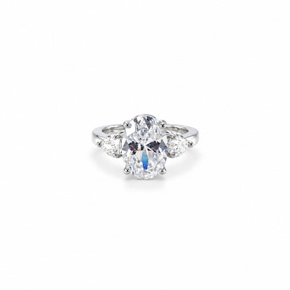 Solitaire Cubic Zirconia Ice Cut American Diamond Silver Plated Adjustable Ring