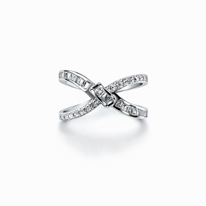 Solitaire Cubic Zirconia American Diamond Silver Plated Adjustable Ring