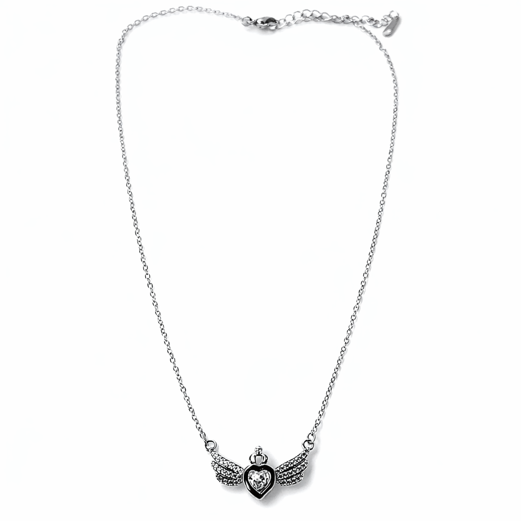 Solitaire Cubic Zirconia American Diamond Silver Plated Anti-Tarnish Necklace