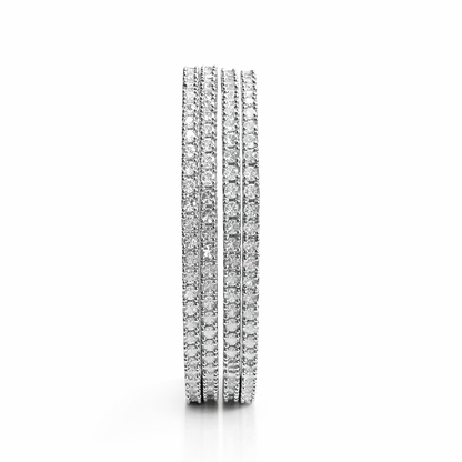 Solitaire Cubic Zirconia American Diamond Silver Plated Bangles, Set of 4