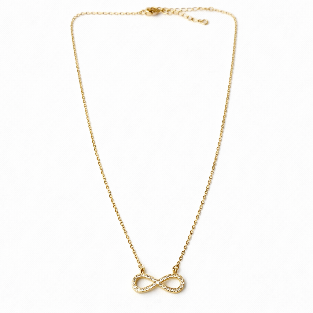 Infinity Design American Diamond Gold Plated Anti-Tarnish Necklace