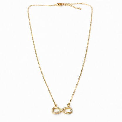 Infinity Design American Diamond Gold Plated Anti-Tarnish Necklace