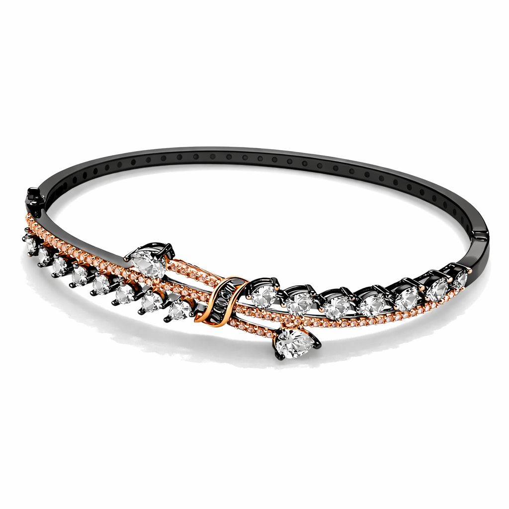 Solitaire Cubic Zirconia American Diamond Victorian Plated Bracelet