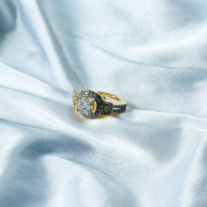 Solitaire Cubic Zircon American Diamond Gold/Silver Plated Adjustable Ring