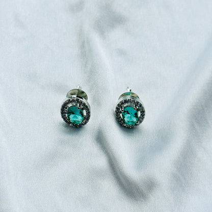 Sea Green Topaz Cubic Zircon Silver AD Pendant Set Combo
