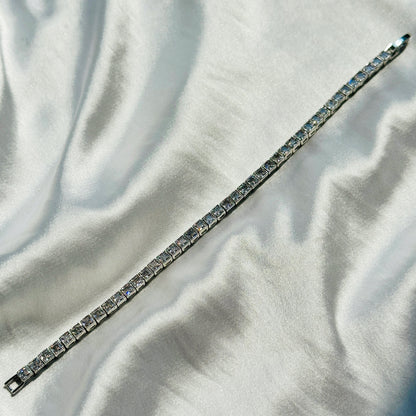 American Diamond Silver Plated Chain Bracelet
