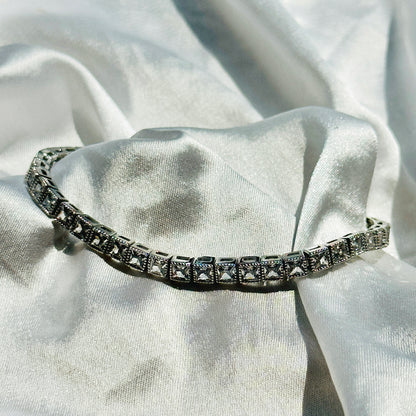 American Diamond Silver Plated Chain Bracelet