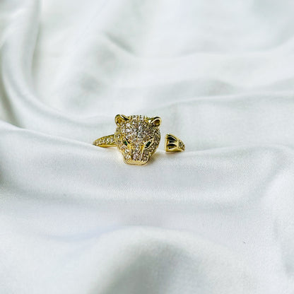 Jaguar American Diamond Gold Plated Adjustable Ring