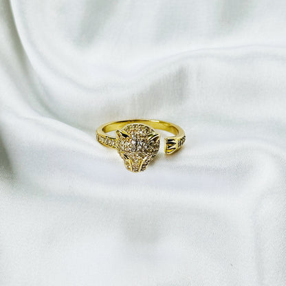 Jaguar American Diamond Gold Plated Adjustable Ring