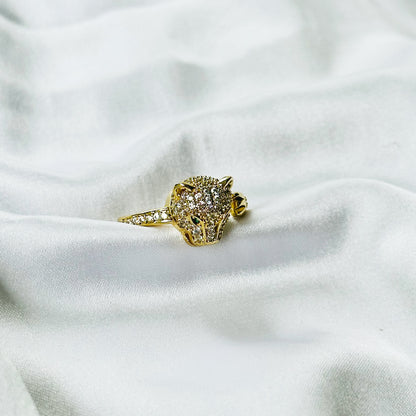 Jaguar American Diamond Gold Plated Adjustable Ring
