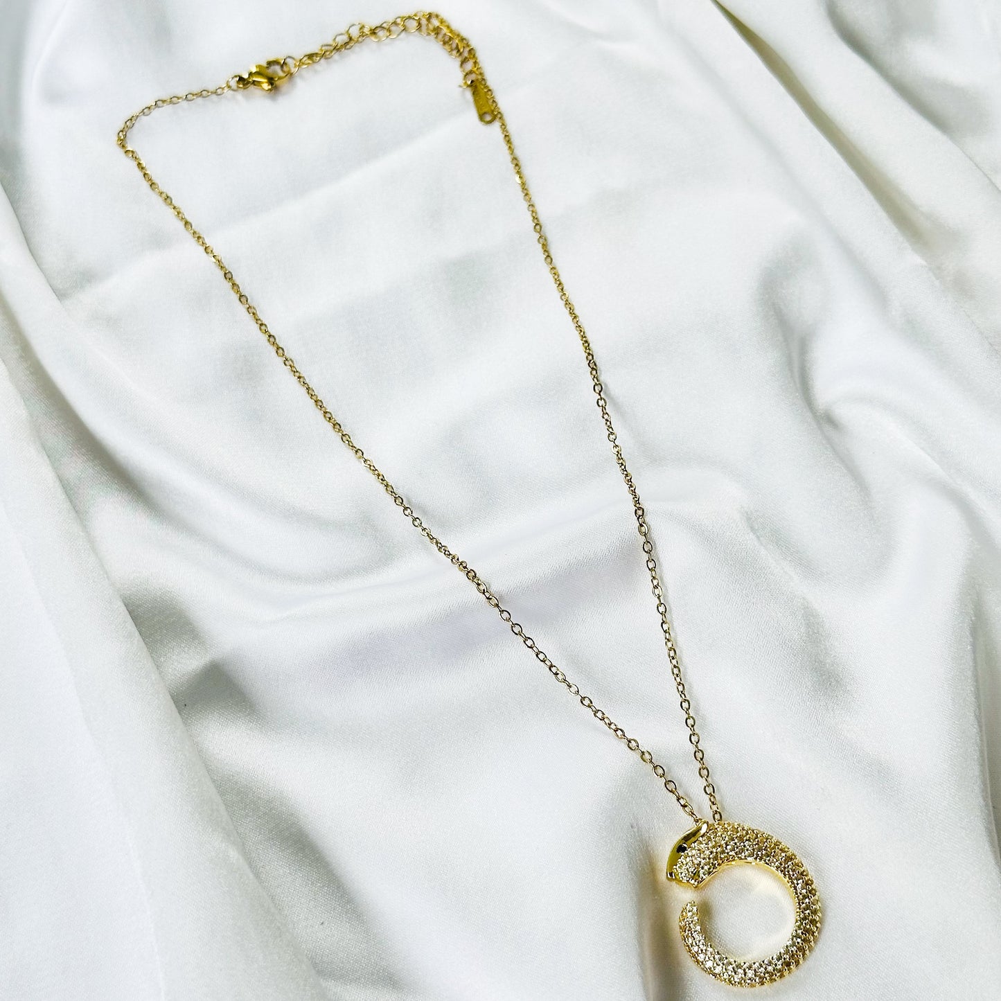 Jaguar American Diamond Gold Plated Anti-Tarnish Necklace