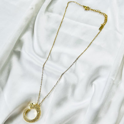 Jaguar American Diamond Gold Plated Anti-Tarnish Necklace