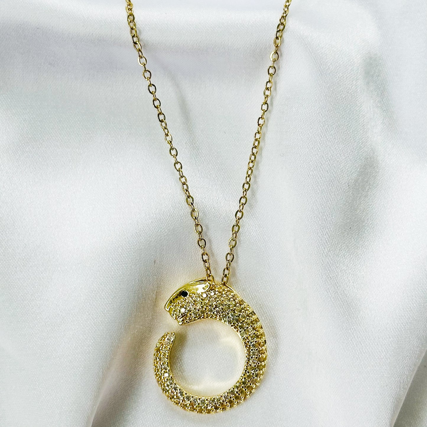 Jaguar American Diamond Gold Plated Anti-Tarnish Necklace