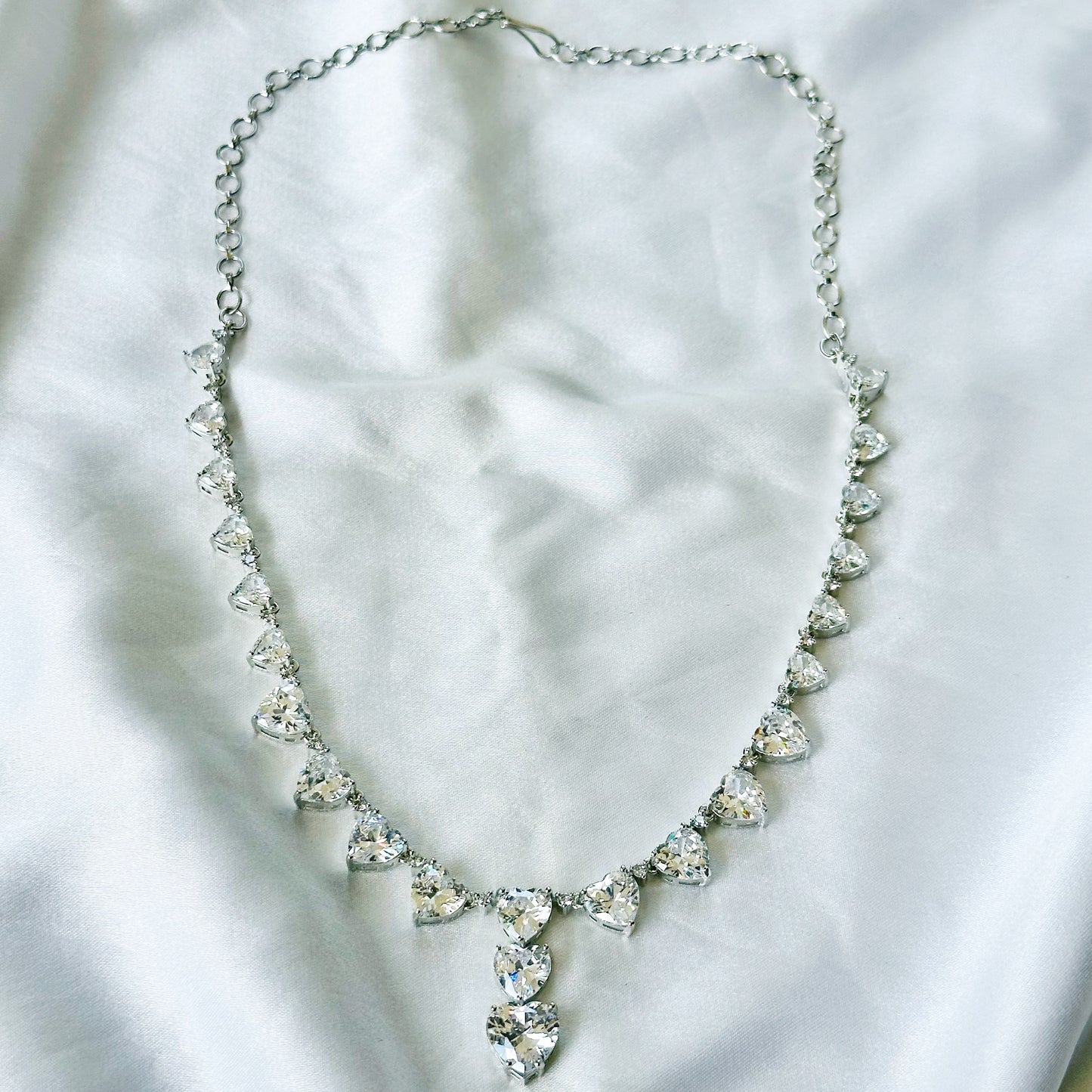 Solitaire Inspired CZ Silver-Plated Necklace Set