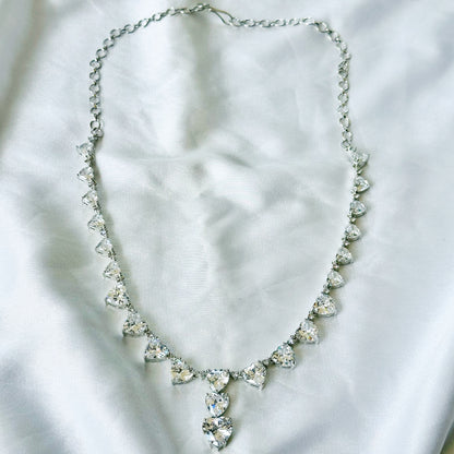 Solitaire Inspired CZ Silver-Plated Necklace Set