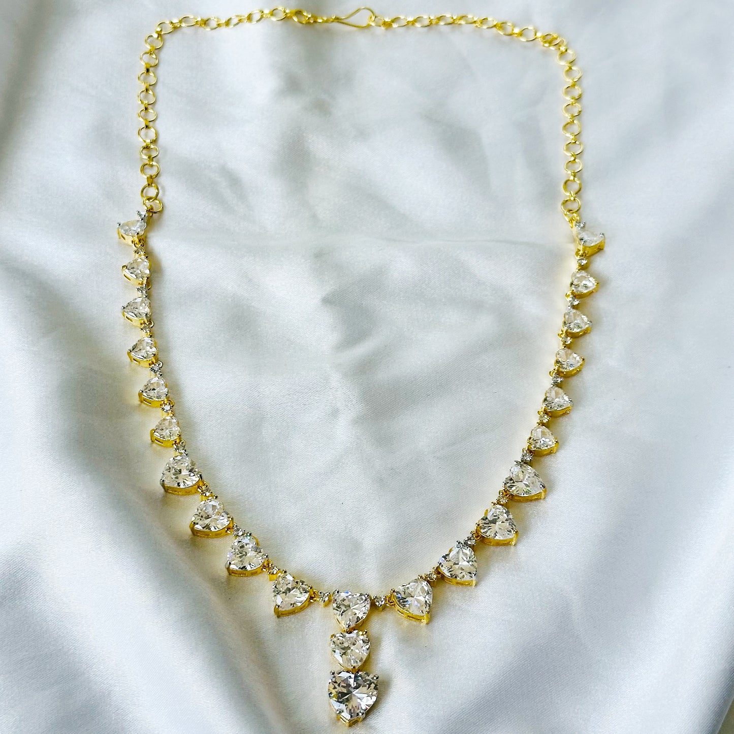 Solitaire Inspired CZ Gold-Plated Necklace Set