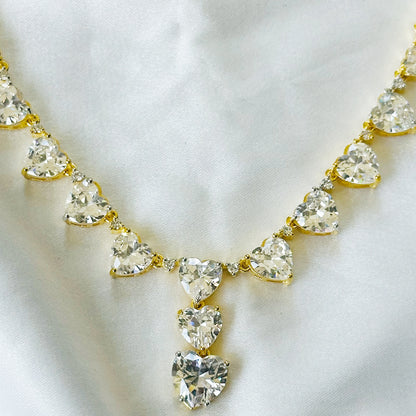 Solitaire Inspired CZ Gold-Plated Necklace Set