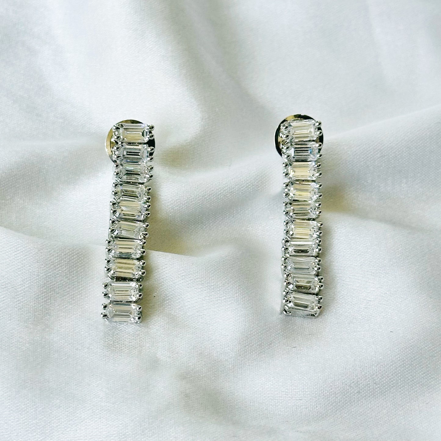 Solitaire Inspired CZ Silver-Plated Necklace Set