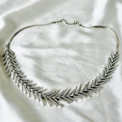 American Diamond Silver Plated Necklace Set