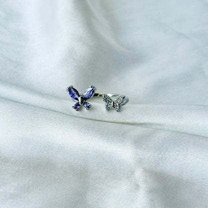 Blush Purple Inspired CZ Silver-Plated Adjustable Ring