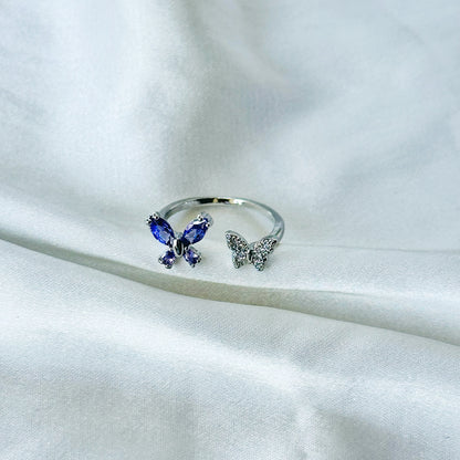 Blush Purple Inspired CZ Silver-Plated Adjustable Ring