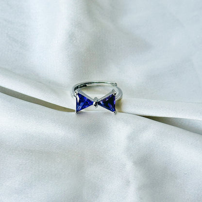 Royal Purple Inspired CZ Silver-Plated Adjustable Ring