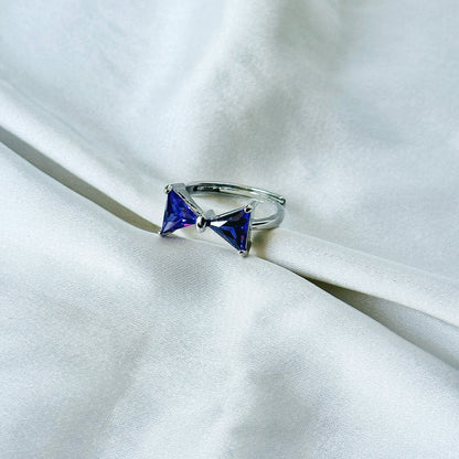 Royal Purple Inspired CZ Silver-Plated Adjustable Ring