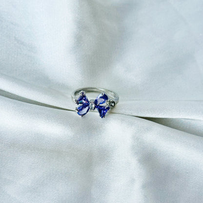 Blush Purple Inspired CZ Silver-Plated Adjustable Ring