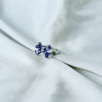 Blush Purple Inspired CZ Silver-Plated Adjustable Ring