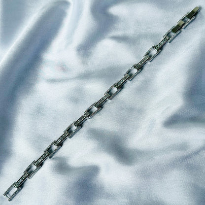 American Diamond Silver Plated Tennis Chain Bracelet