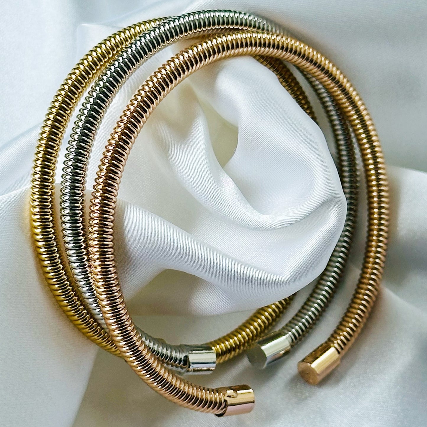 Gold/Silver/Rose Gold Plated Bangle Bracelet, Set of 3