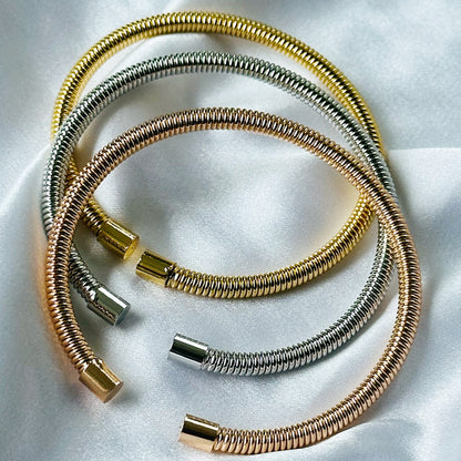 Gold/Silver/Rose Gold Plated Bangle Bracelet, Set of 3
