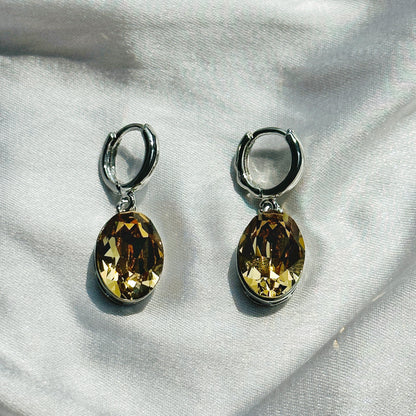Light Colorado Topaz Swarovski Crystal Silver Plated Pendant Set