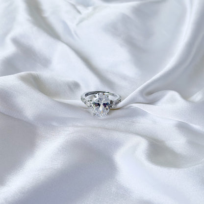 Solitaire Cubic Zirconia Ice Cut American Diamond Silver Plated Adjustable Ring