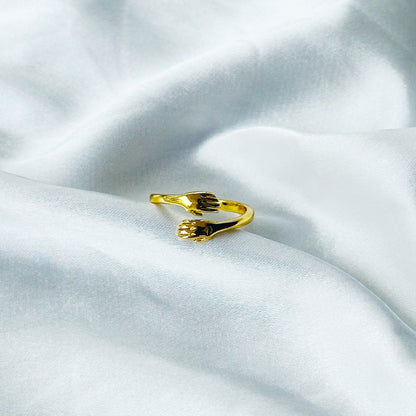 Hug Design Gold Plated Adjustable Ring
