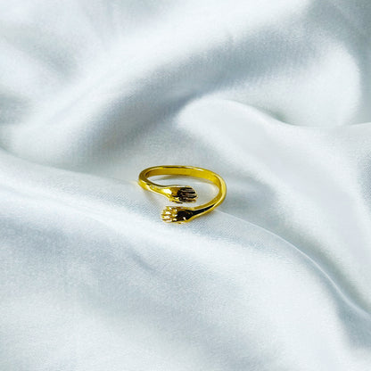 Hug Design Gold Plated Adjustable Ring