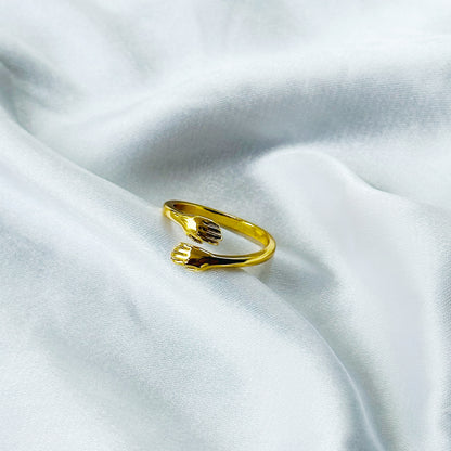 Hug Design Gold Plated Adjustable Ring