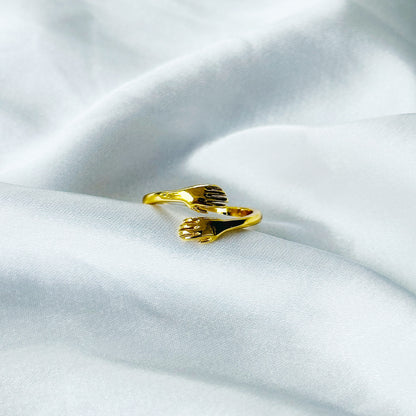 Hug Design Gold Plated Adjustable Ring