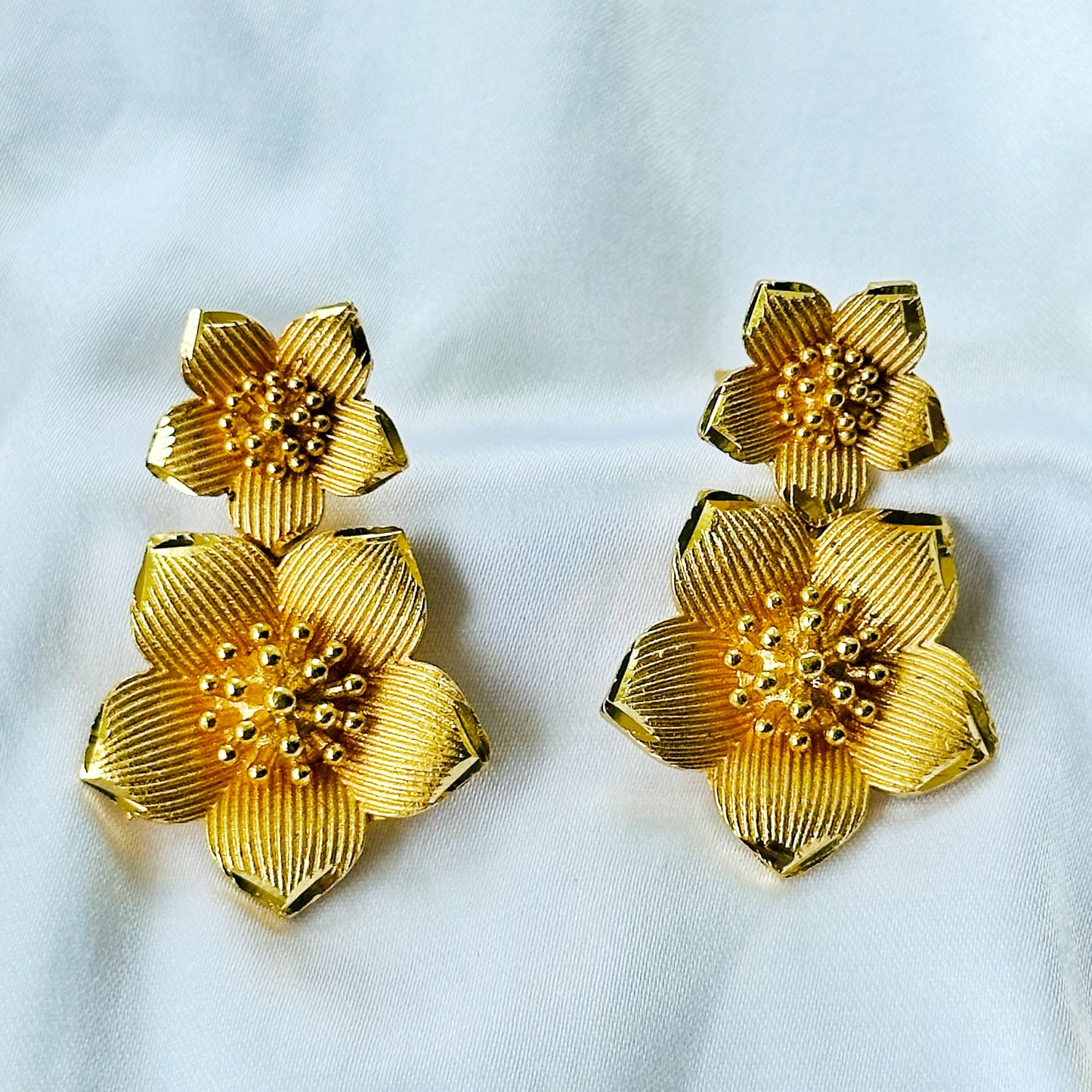 Floral Design 1 Micron Gold Plated Necklace Set