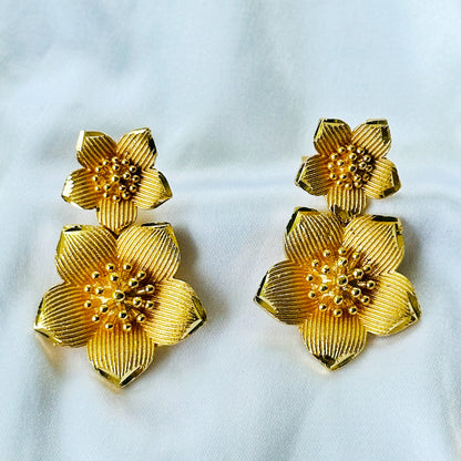 Floral Design 1 Micron Gold Plated Necklace Set
