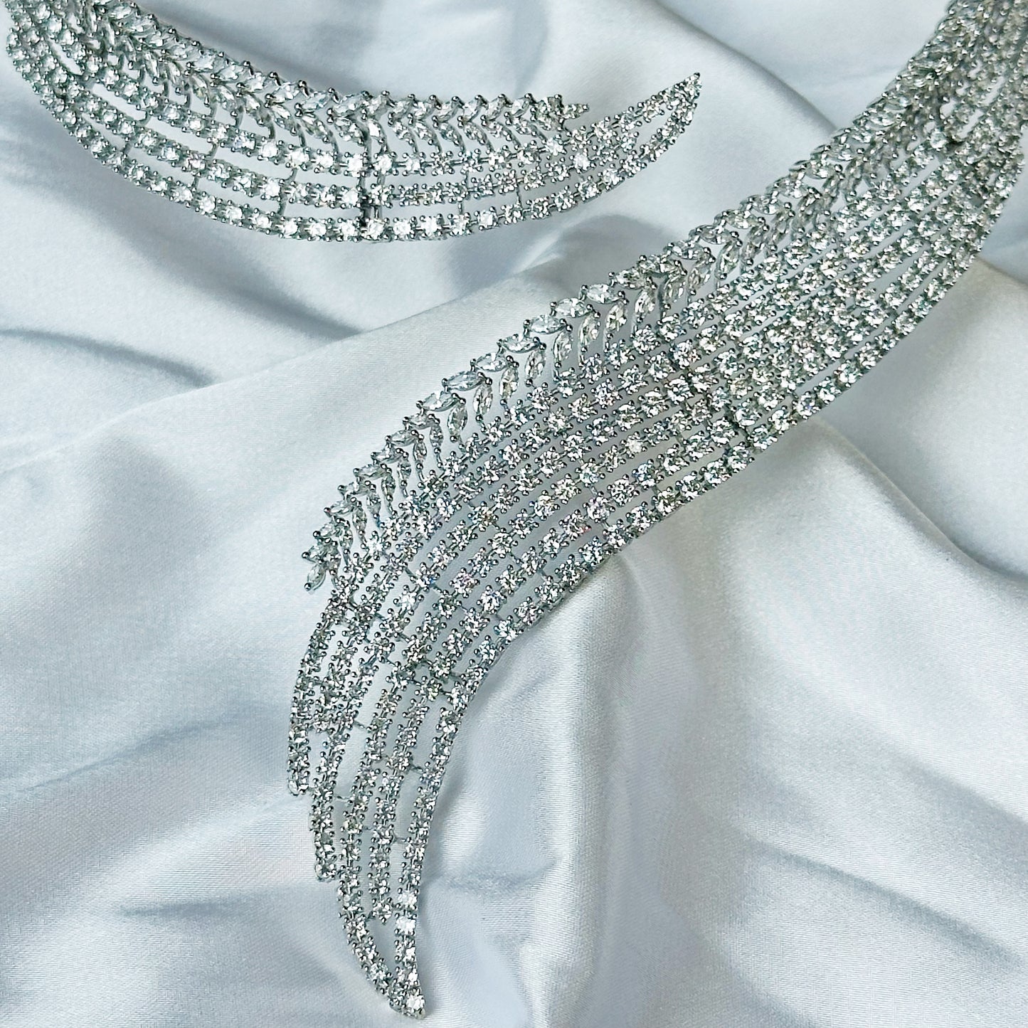 Solitaire Inspired CZ Silver-Plated Necklace Set