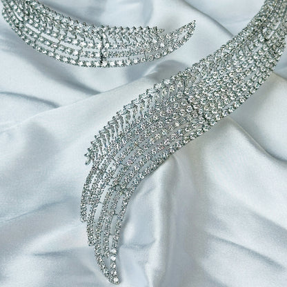 Solitaire Inspired CZ Silver-Plated Necklace Set