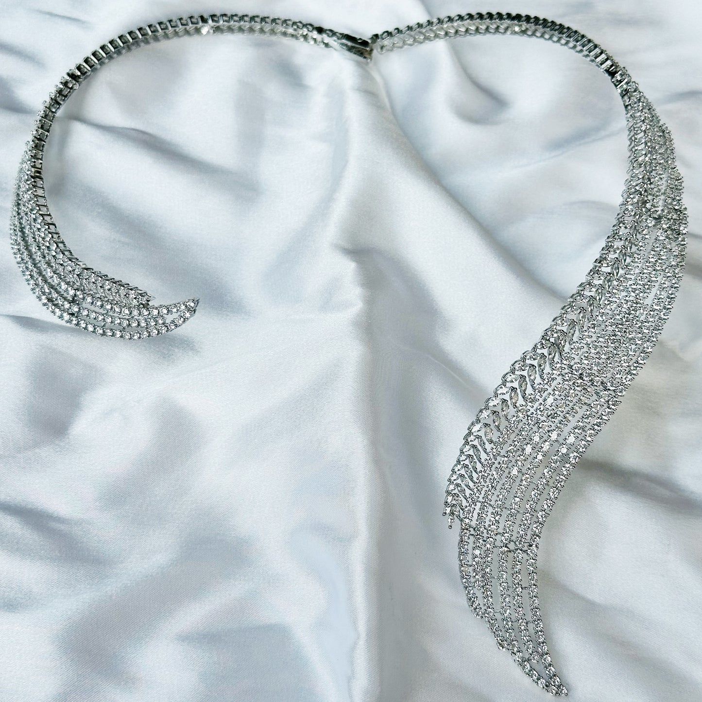 Solitaire Inspired CZ Silver-Plated Necklace Set